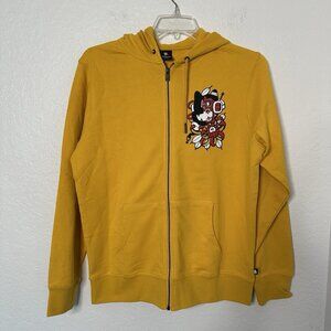 MONSTERCAT Unisex Fleece Hoodie Yellow Size M Kangaroo Pockets Long Sleeve NWOT